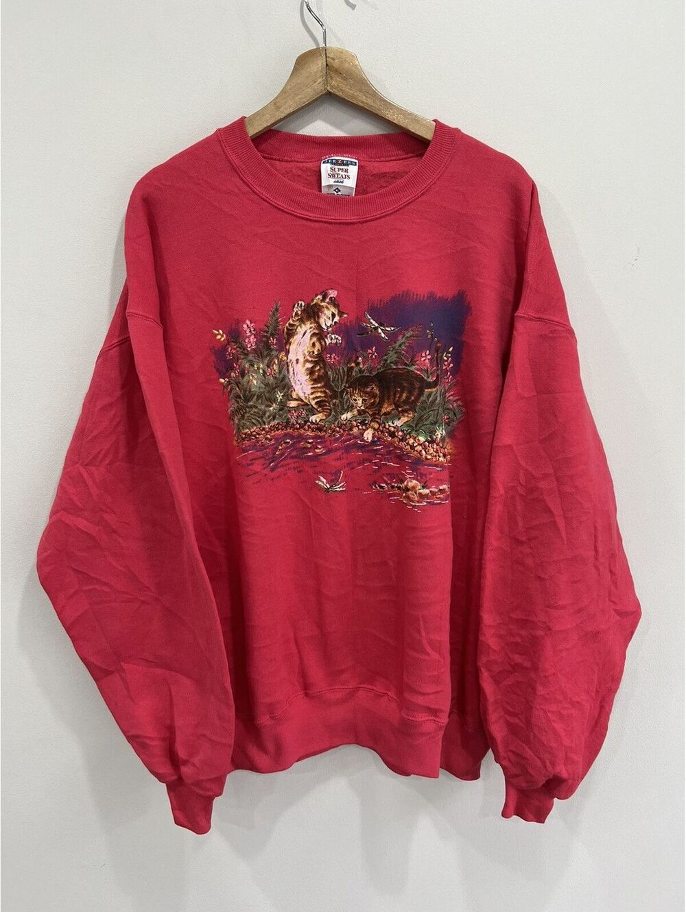 Vintage Playful Cats Sweater Sweatshirt animal graphic